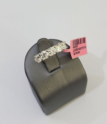Real 10k Yellow Gold Diamond Ladies Ring Lab Created Women Engagement Wedding - GoldenlinQ