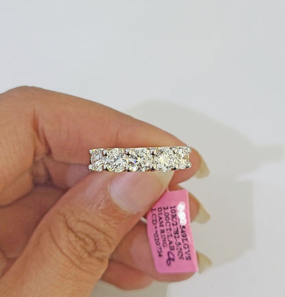 Real 10k Yellow Gold Diamond Ladies Ring Lab Created Women Engagement Wedding - GoldenlinQ