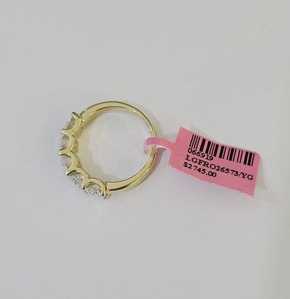 Real 10k Yellow Gold Diamond Ladies Ring Lab Created Women Engagement Wedding - GoldenlinQ