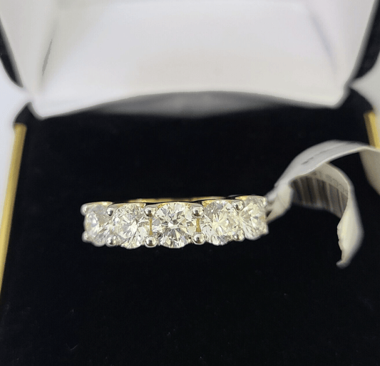 Real 10k Yellow Gold Diamond Ladies Ring Lab Created Women Engagement Wedding - Reva Jeweler