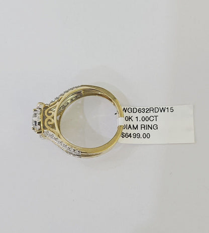 Real 10k Yellow Gold Diamond Ladies Ring pear Shape Women Engagement Wedding - Reva Jeweler