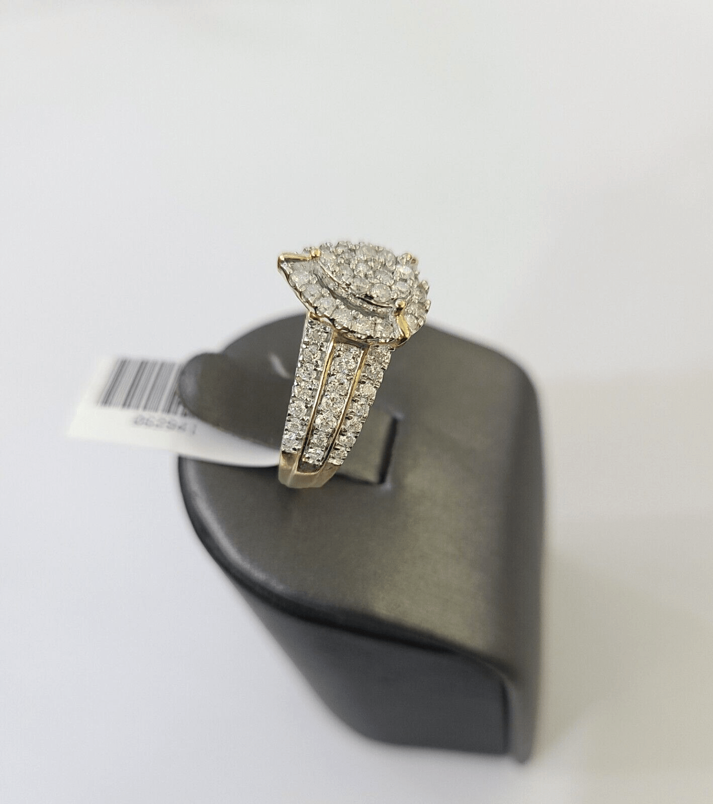 Real 10k Yellow Gold Diamond Ladies Ring pear Shape Women Engagement Wedding - Reva Jeweler