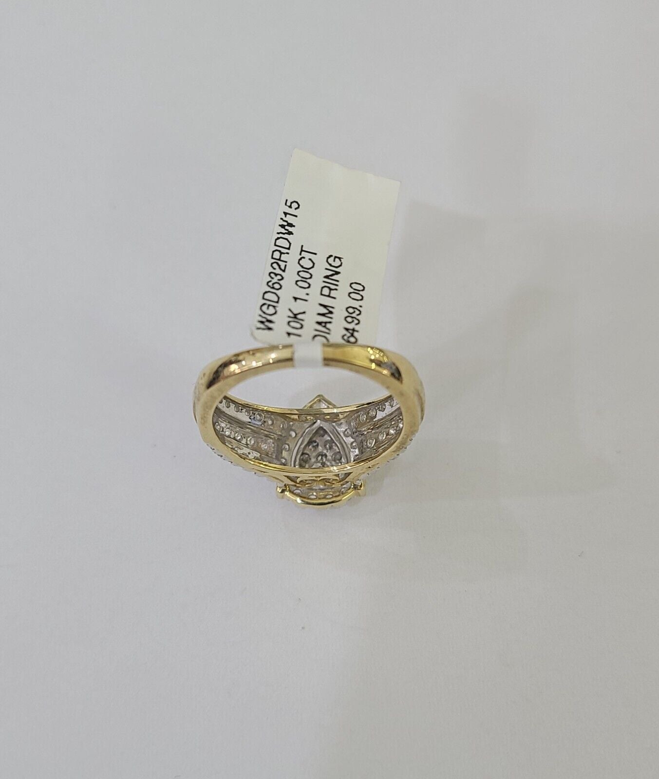Real 10k Yellow Gold Diamond Ladies Ring pear Shape Women Engagement Wedding - Reva Jeweler