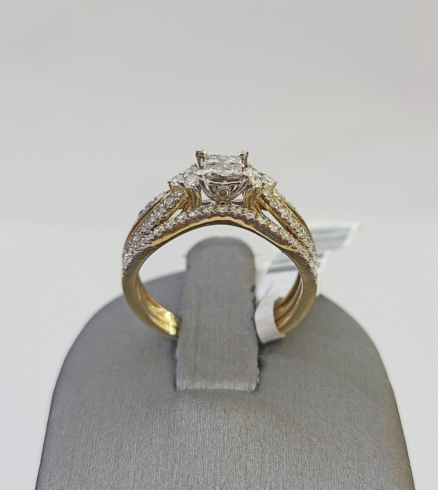 Real 10k Yellow Gold Diamond Ladies Ring SET Women Engagement Wedding - Reva Jeweler