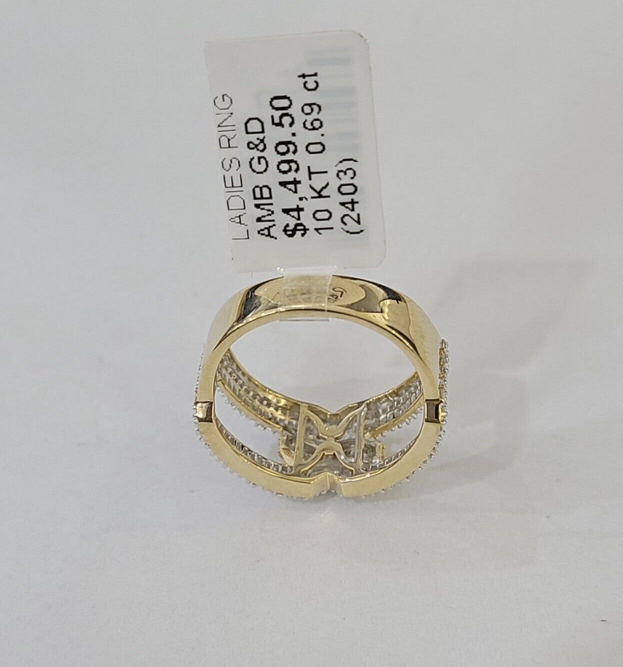 Real 10k Yellow Gold Diamond Ladies Ring Women Casual Engagement Wedding - Reva Jeweler