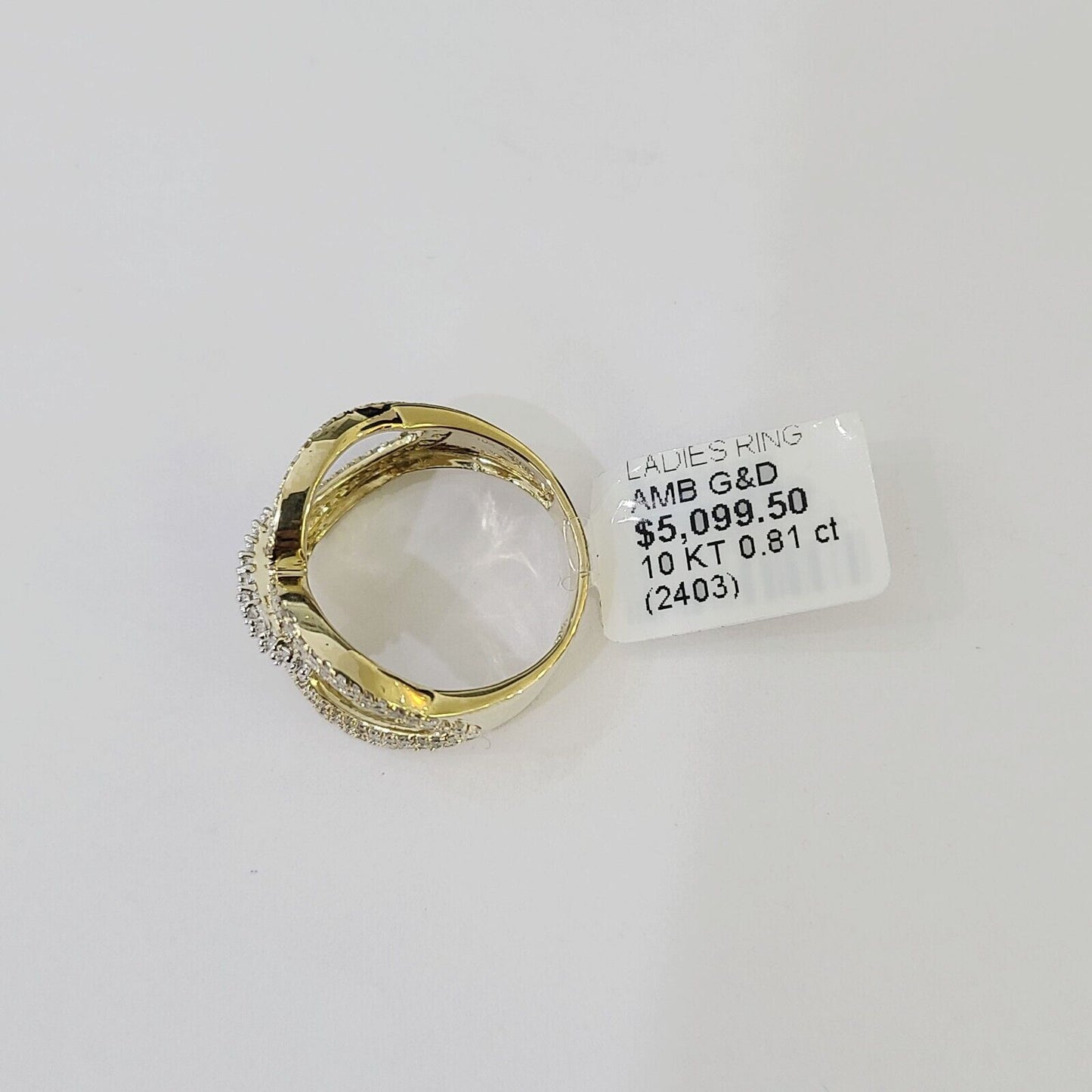 Real 10k Yellow Gold Diamond Ladies Ring Women Casual Engagement Wedding - Reva Jeweler