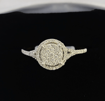 Real 10k Yellow Gold Diamond Ladies Ring Women Casual Engagement Wedding - GoldenlinQ