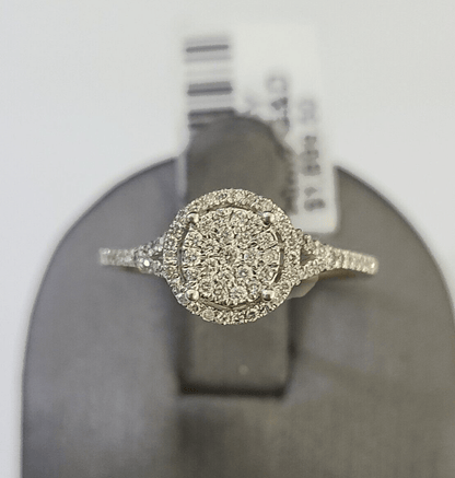 Real 10k Yellow Gold Diamond Ladies Ring Women Casual Engagement Wedding - GoldenlinQ
