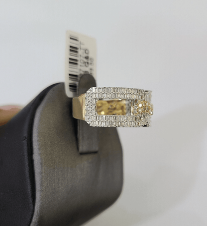 Real 10k Yellow Gold Diamond Ladies Ring Women Casual Engagement Wedding - Reva Jeweler