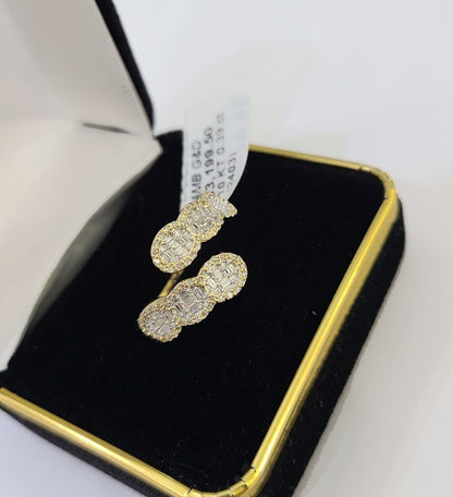 Real 10k Yellow Gold Diamond Ladies Ring Women Casual Engagement Wedding - Reva Jeweler