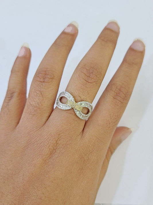Real 10k Yellow Gold Diamond Ladies Ring Women Casual Engagement Wedding - Reva Jeweler