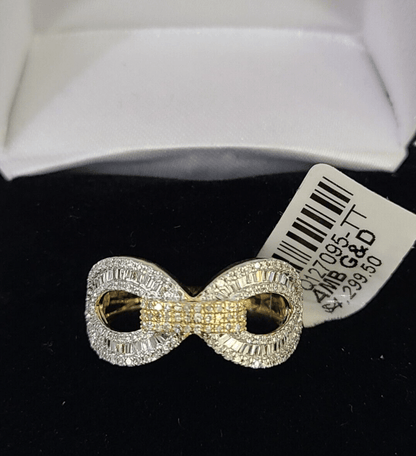 Real 10k Yellow Gold Diamond Ladies Ring Women Casual Engagement Wedding - Reva Jeweler