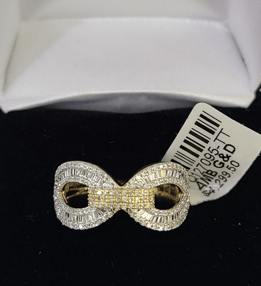 Real 10k Yellow Gold Diamond Ladies Ring Women Casual Engagement Wedding - Reva Jeweler