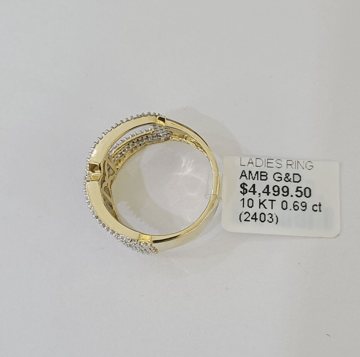 Real 10k Yellow Gold Diamond Ladies Ring Women Casual Engagement Wedding - Reva Jeweler