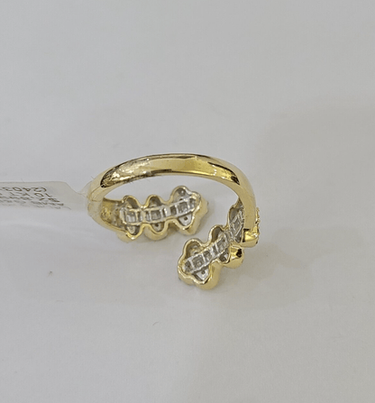Real 10k Yellow Gold Diamond Ladies Ring Women Casual Engagement Wedding - Reva Jeweler