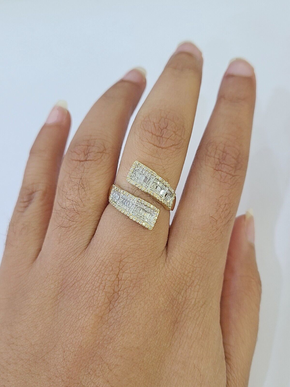 Real 10k Yellow Gold Diamond Ladies Ring Women Casual Engagement Wedding - Reva Jeweler