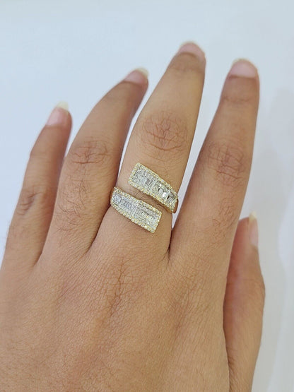 Real 10k Yellow Gold Diamond Ladies Ring Women Casual Engagement Wedding - Reva Jeweler