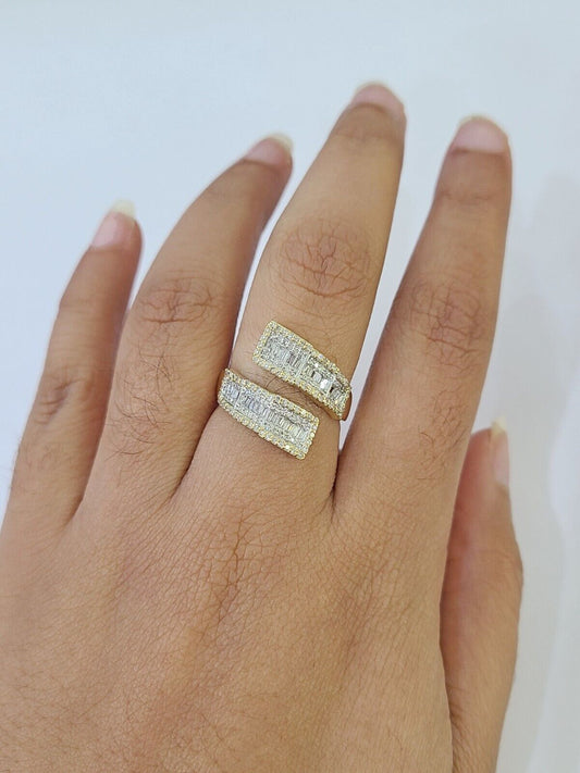 Real 10k Yellow Gold Diamond Ladies Ring Women Casual Engagement Wedding - Reva Jeweler