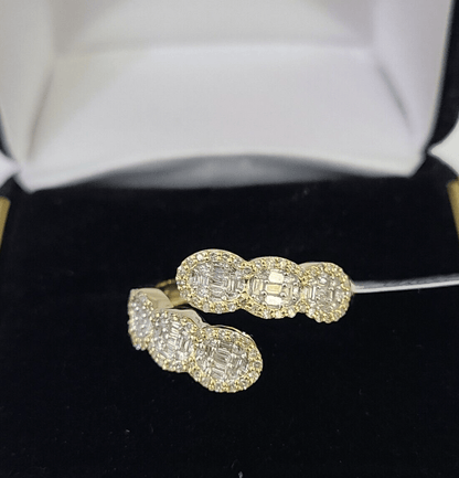 Real 10k Yellow Gold Diamond Ladies Ring Women Casual Engagement Wedding - Reva Jeweler
