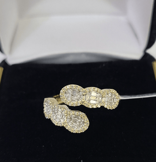 Real 10k Yellow Gold Diamond Ladies Ring Women Casual Engagement Wedding - Reva Jeweler
