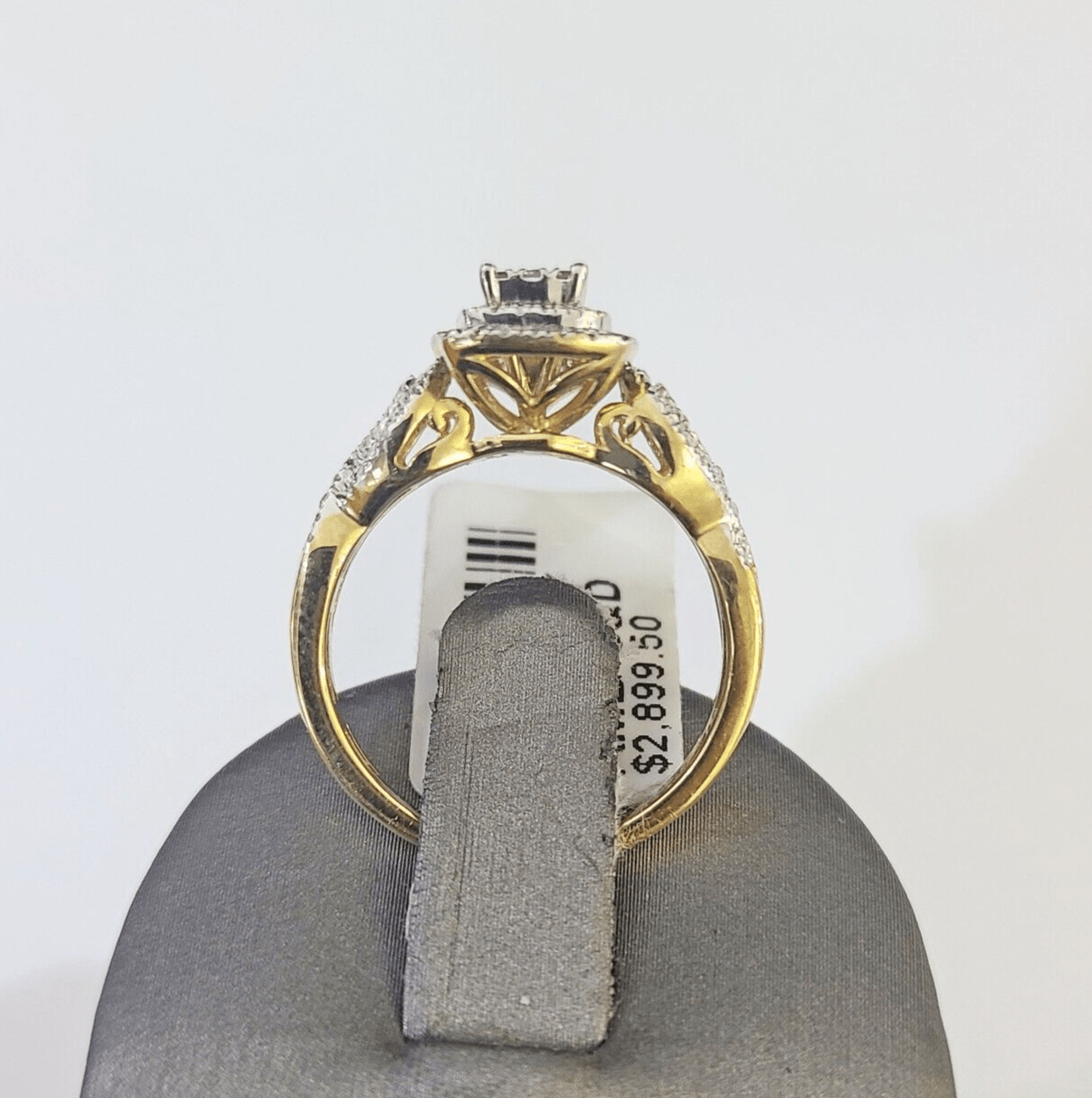 Real 10k Yellow Gold Diamond Ladies Ring Women Casual Engagement Wedding - GoldenlinQ