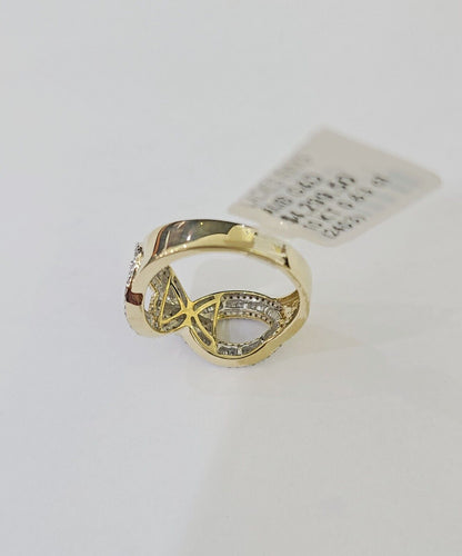 Real 10k Yellow Gold Diamond Ladies Ring Women Casual Engagement Wedding - Reva Jeweler