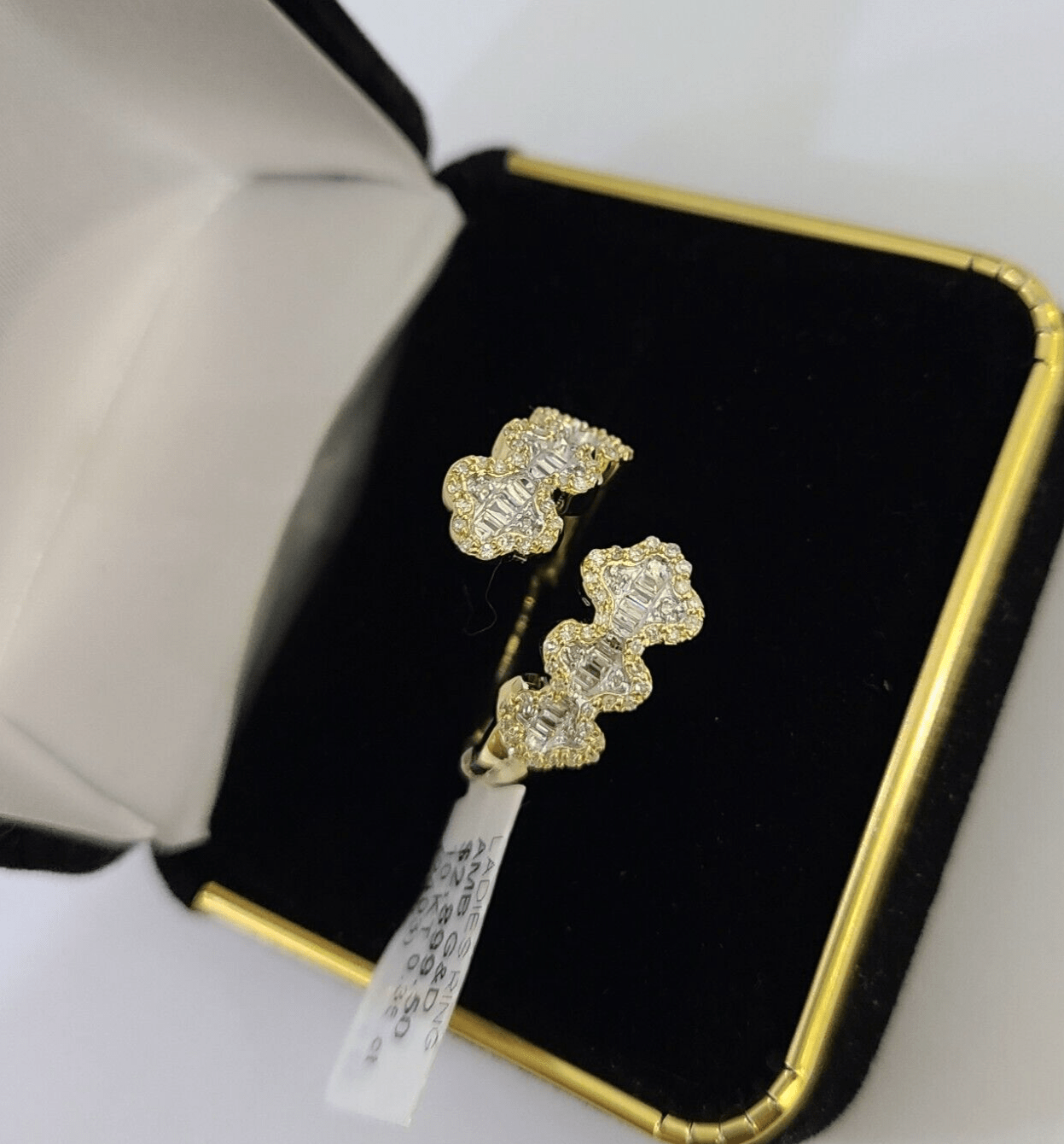 Real 10k Yellow Gold Diamond Ladies Ring Women Casual Engagement Wedding - Reva Jeweler