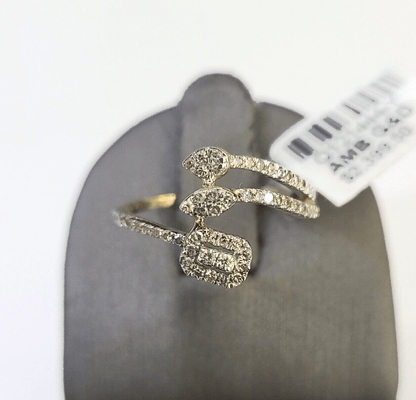 Real 10k Yellow Gold Diamond Ladies Ring Women Casual Engagement Wedding - GoldenlinQ