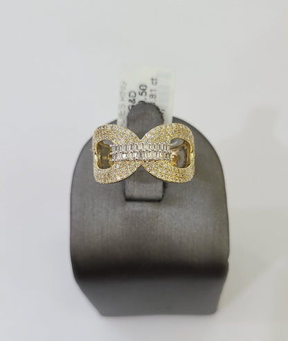 Real 10k Yellow Gold Diamond Ladies Ring Women Casual Engagement Wedding - Reva Jeweler