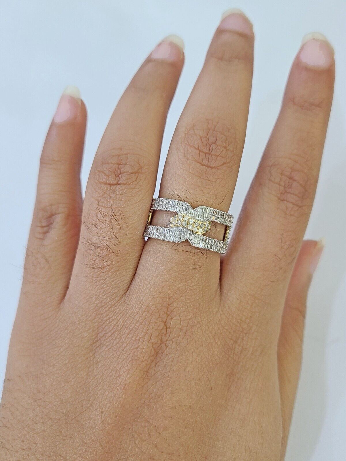 Real 10k Yellow Gold Diamond Ladies Ring Women Casual Engagement Wedding - Reva Jeweler