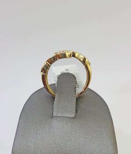 Real 10k Yellow Gold Diamond Ladies Ring Women Casual Engagement Wedding - Reva Jeweler