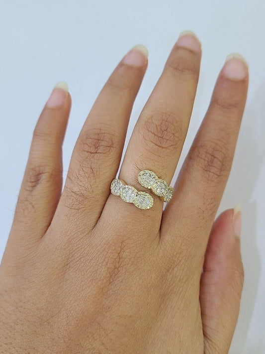 Real 10k Yellow Gold Diamond Ladies Ring Women Casual Engagement Wedding - Reva Jeweler