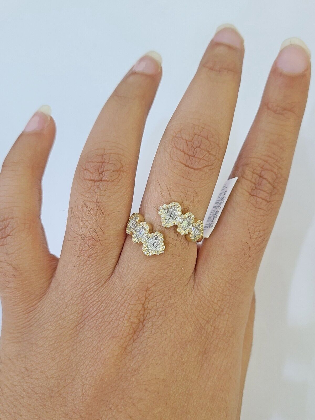 Real 10k Yellow Gold Diamond Ladies Ring Women Casual Engagement Wedding - Reva Jeweler