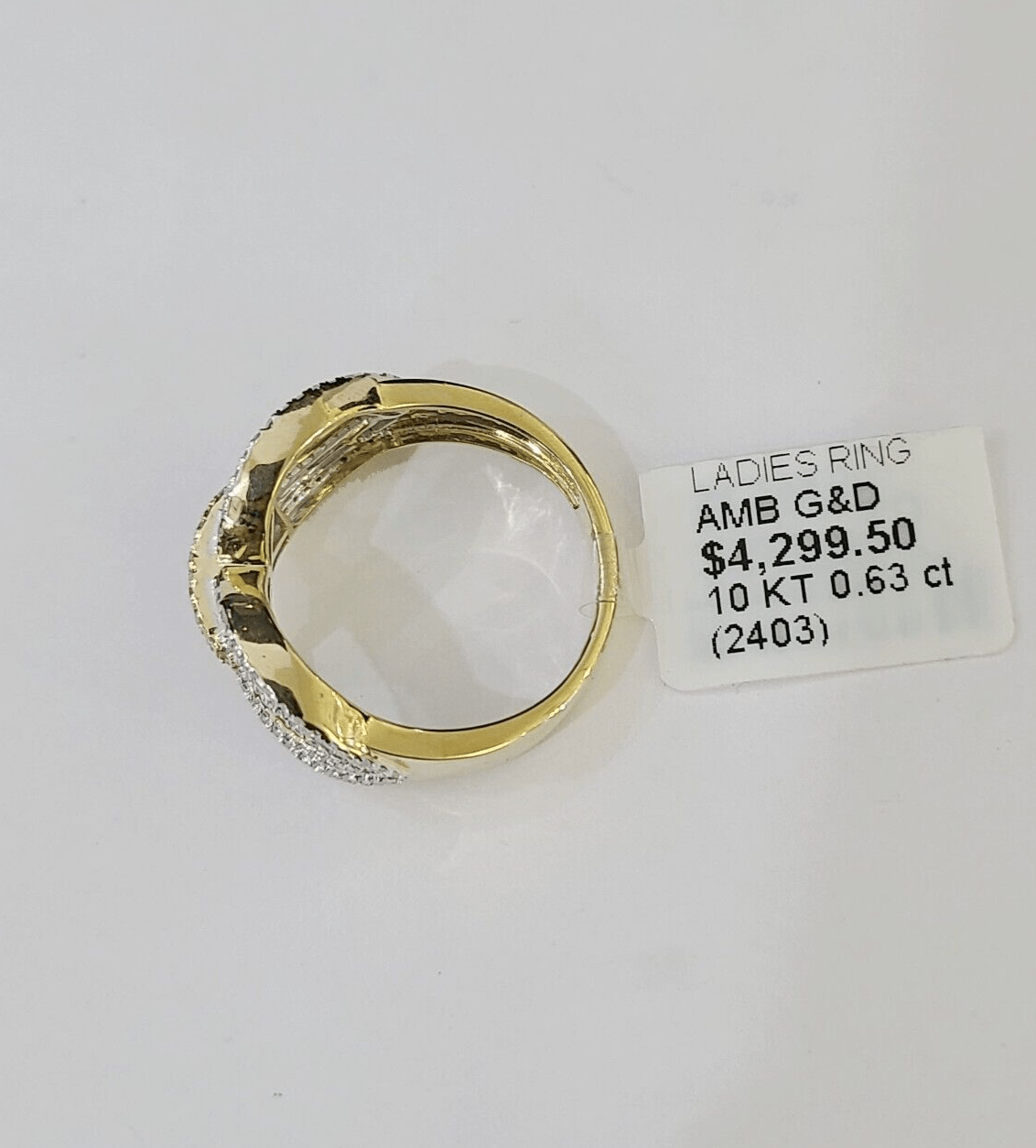 Real 10k Yellow Gold Diamond Ladies Ring Women Casual Engagement Wedding - Reva Jeweler