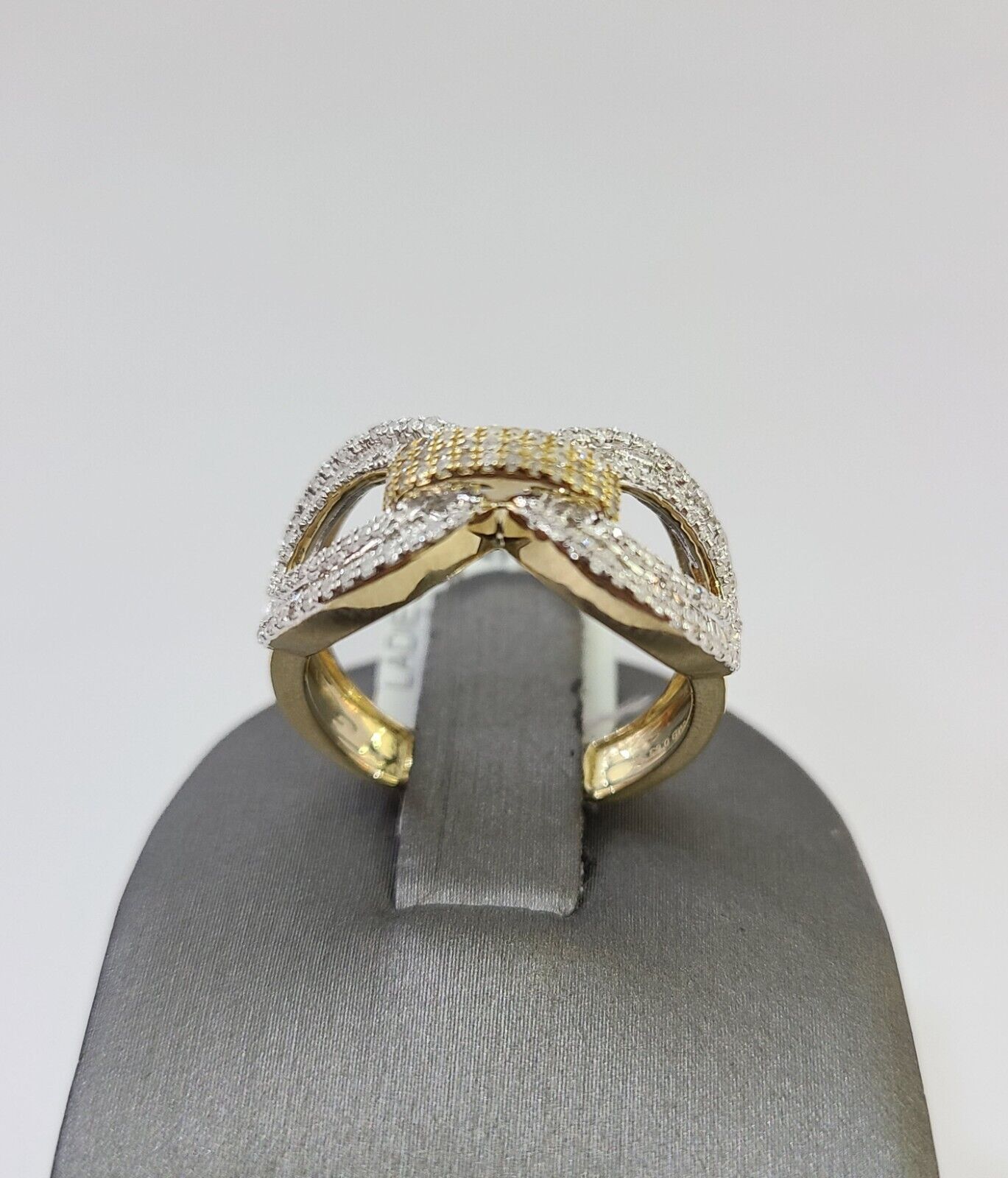 Real 10k Yellow Gold Diamond Ladies Ring Women Casual Engagement Wedding - Reva Jeweler