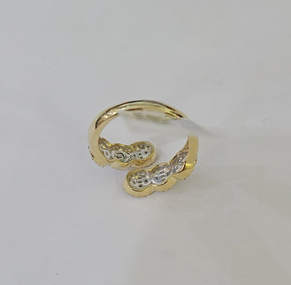 Real 10k Yellow Gold Diamond Ladies Ring Women Casual Engagement Wedding - Reva Jeweler