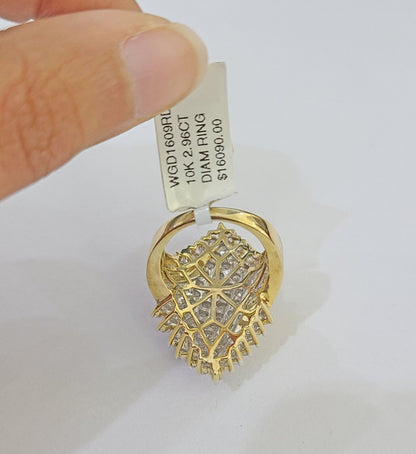Real 10k Yellow Gold Diamond Ladies Ring Women Engagement Wedding - Reva Jeweler