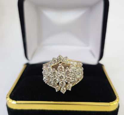 Real 10k Yellow Gold Diamond Ladies Ring Women Engagement Wedding - Reva Jeweler