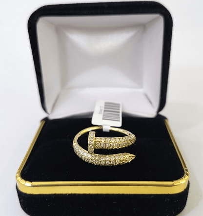 Real 10k Yellow Gold Diamond Ladies Ring Women Engagement Wedding - Reva Jeweler