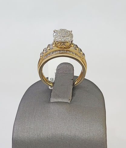 Real 10k Yellow Gold Diamond Ladies Ring Women Engagement Wedding - Reva Jeweler