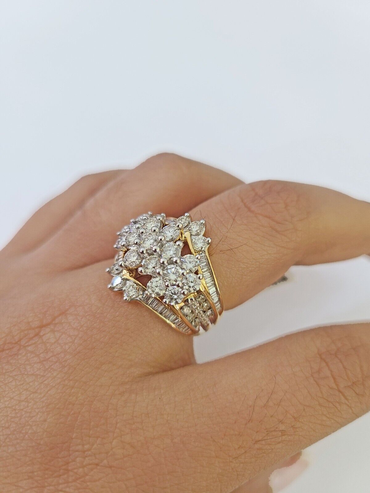 Real 10k Yellow Gold Diamond Ladies Ring Women Engagement Wedding - Reva Jeweler