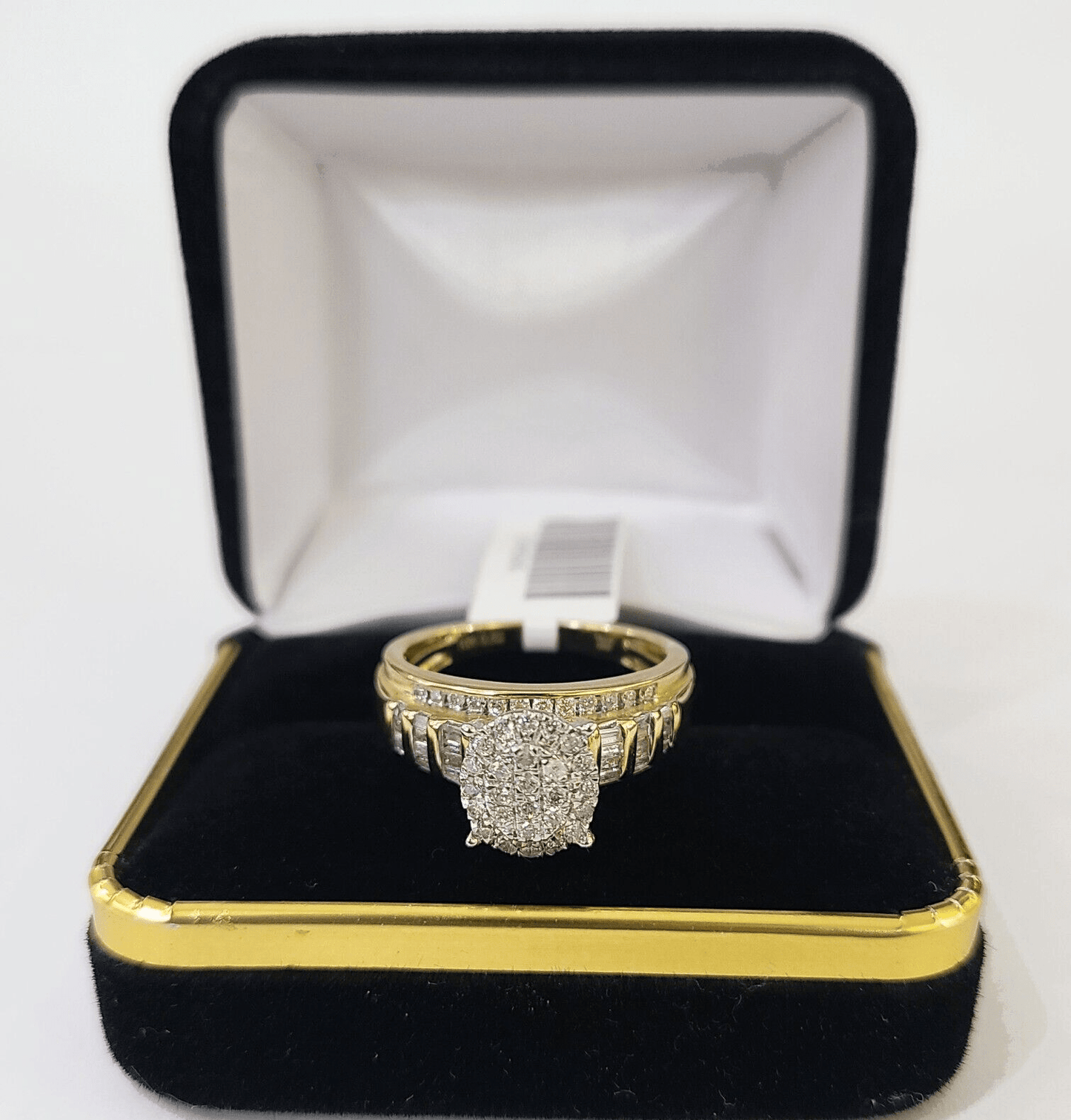 Real 10k Yellow Gold Diamond Ladies Ring Women Engagement Wedding - Reva Jeweler