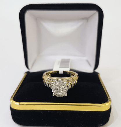 Real 10k Yellow Gold Diamond Ladies Ring Women Engagement Wedding - Reva Jeweler