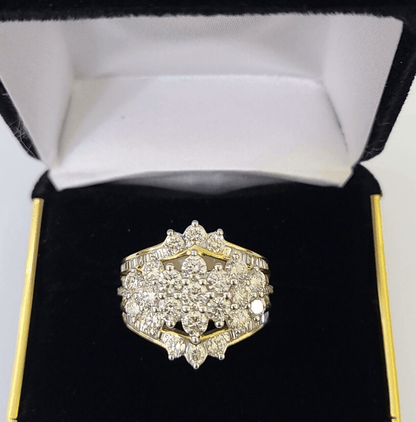 Real 10k Yellow Gold Diamond Ladies Ring Women Engagement Wedding - Reva Jeweler