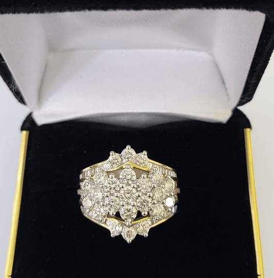 Real 10k Yellow Gold Diamond Ladies Ring Women Engagement Wedding - Reva Jeweler