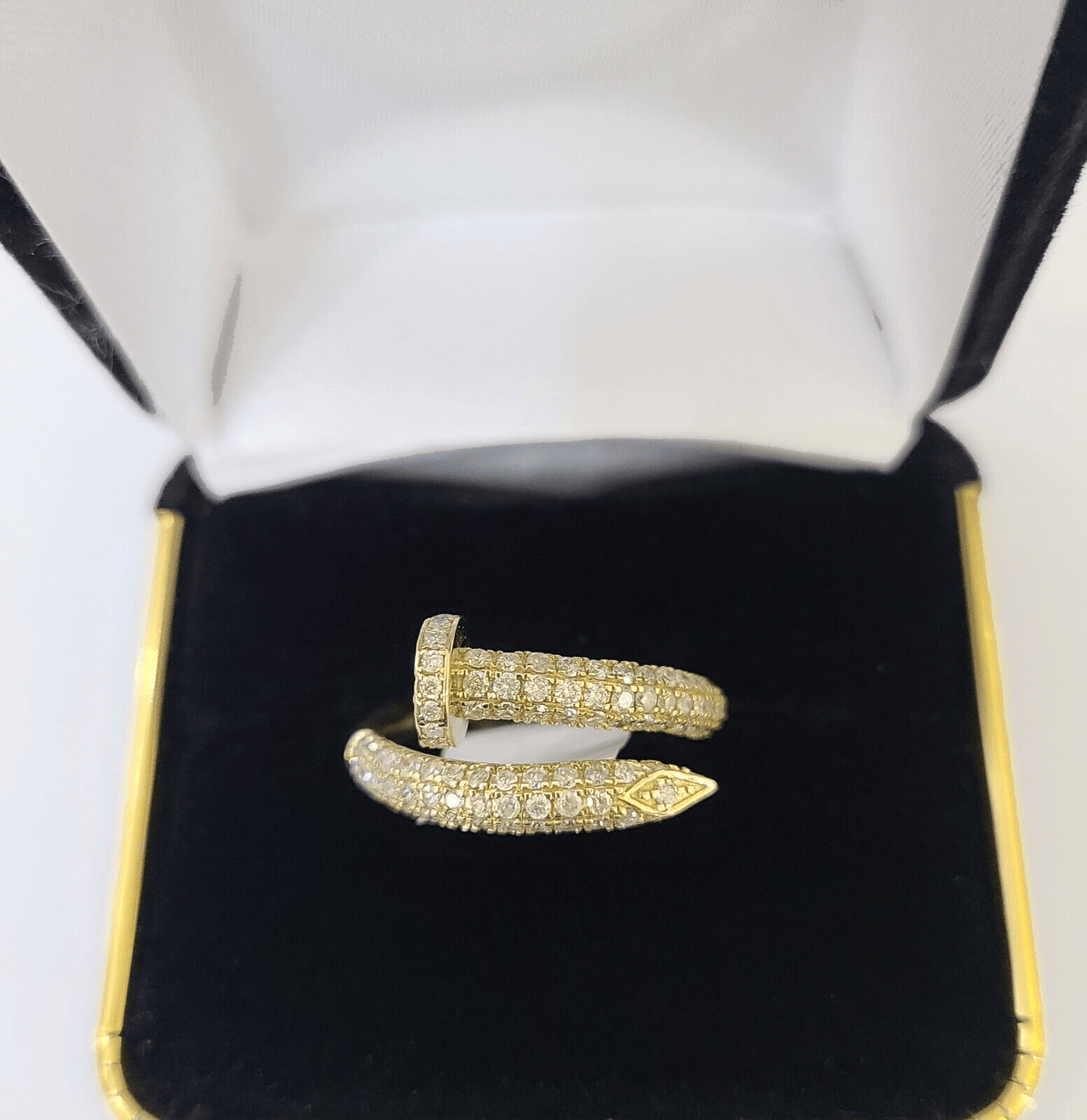 Real 10k Yellow Gold Diamond Ladies Ring Women Engagement Wedding - Reva Jeweler
