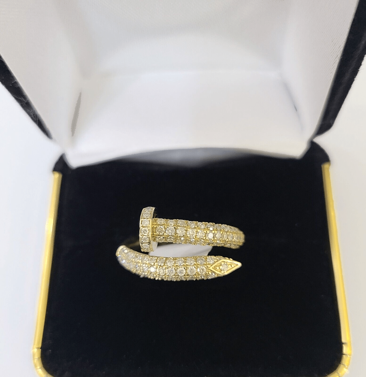 Real 10k Yellow Gold Diamond Ladies Ring Women Engagement Wedding - Reva Jeweler