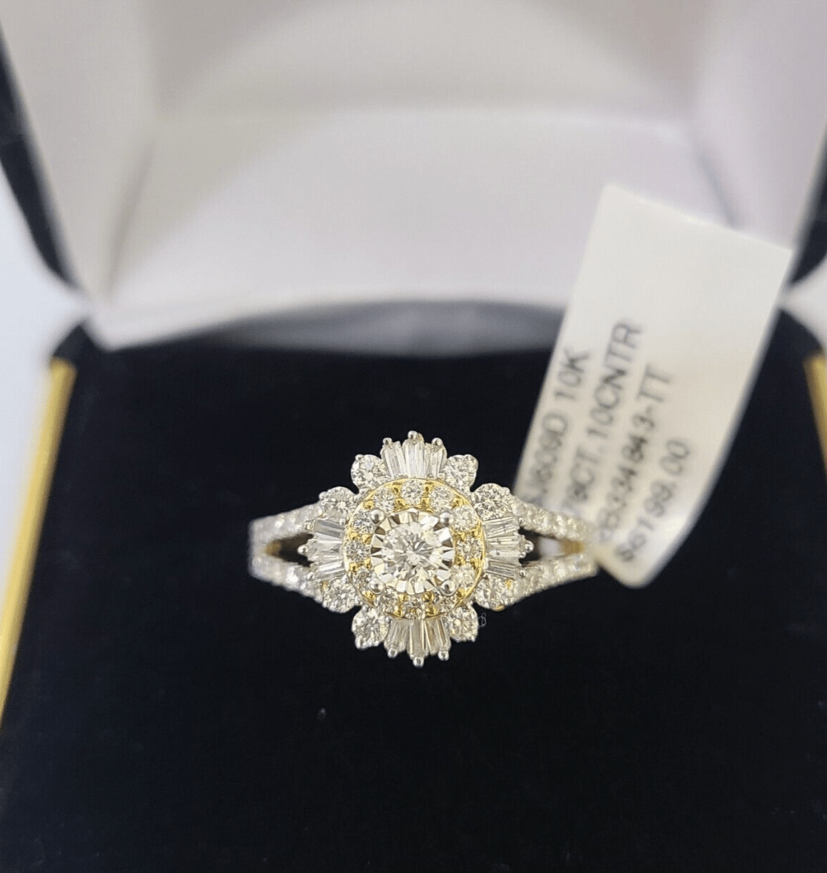 Real 10k Yellow Gold Diamond Ladies Ring Women Engagement Wedding - Reva Jeweler