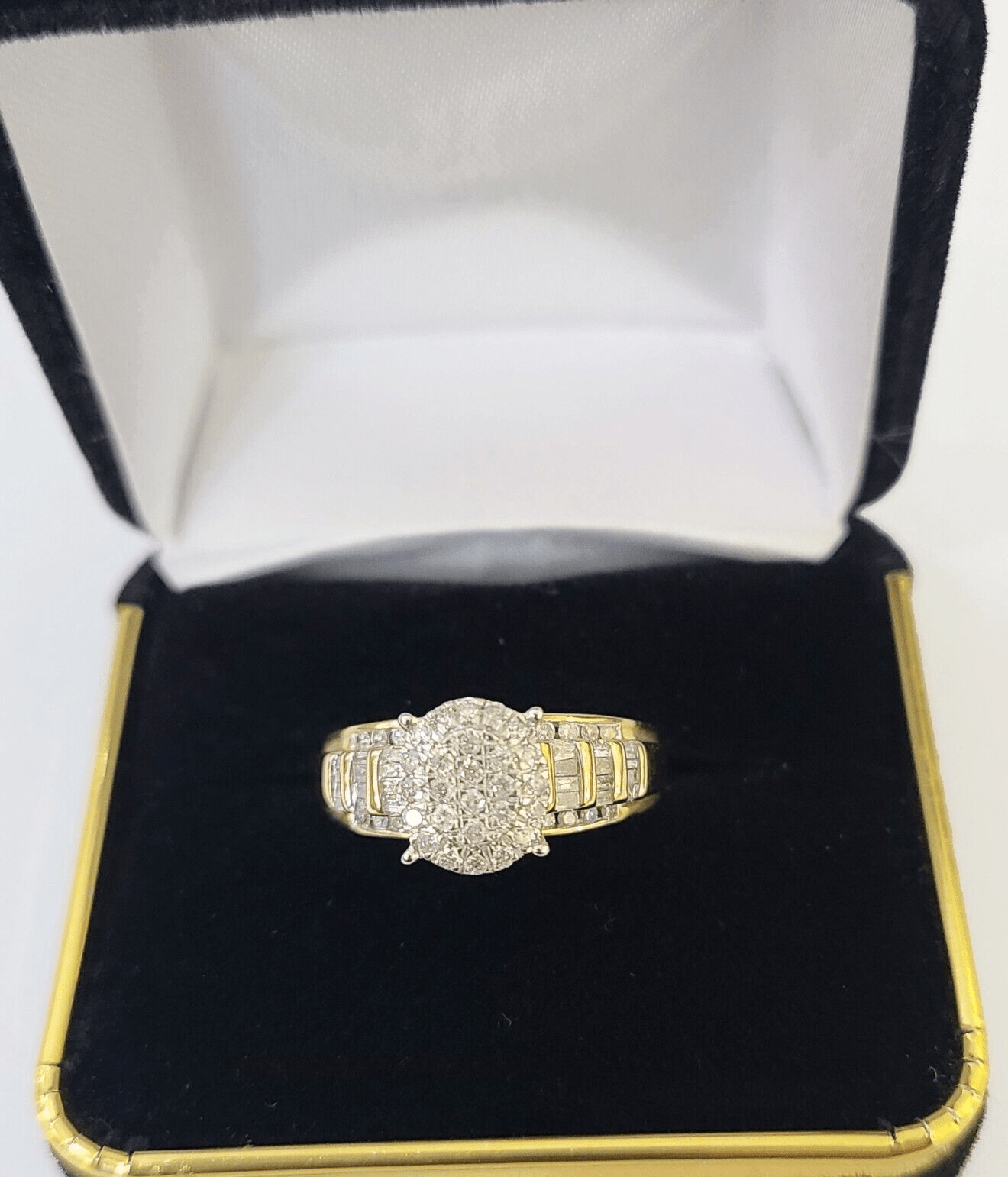 Real 10k Yellow Gold Diamond Ladies Ring Women Engagement Wedding - Reva Jeweler