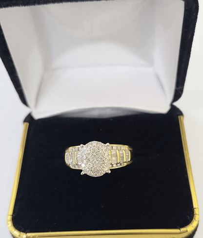 Real 10k Yellow Gold Diamond Ladies Ring Women Engagement Wedding - Reva Jeweler